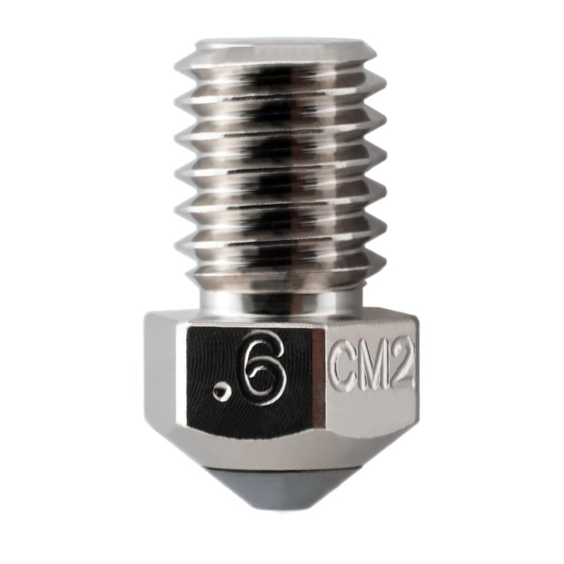 Micro-Swiss CM2 RepRap V5-V6 1.75 Nozzle for Prusa i3 MK2 / MK2S / MK3 / Mini - Copper Core - M2 Hardened Steel Tip - Superior Thermal Performance - Exceptional Wear Resistance (.6mm) - Image 1